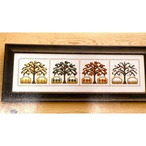 Buttons For All Seasons Cross-Stitch Pattern With Frame Design